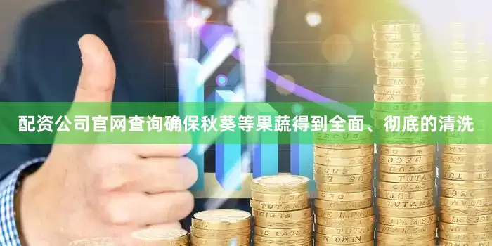 配资公司官网查询确保秋葵等果蔬得到全面、彻底的清洗